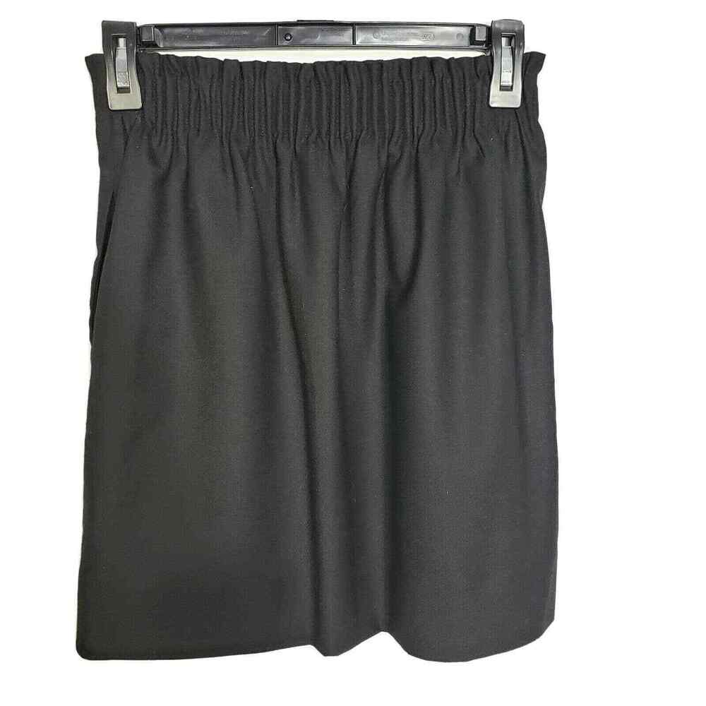 J. Crew Womens Skirt Size 00 Wool Sidewalk Black Lined Elastic Waist Pockets - Picture 4 of 8